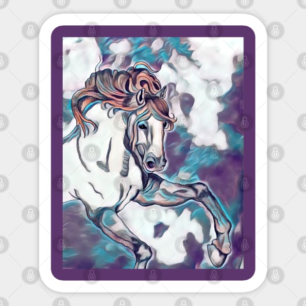 Vintage Fantasy Horse Sticker by Lisa Gerfin